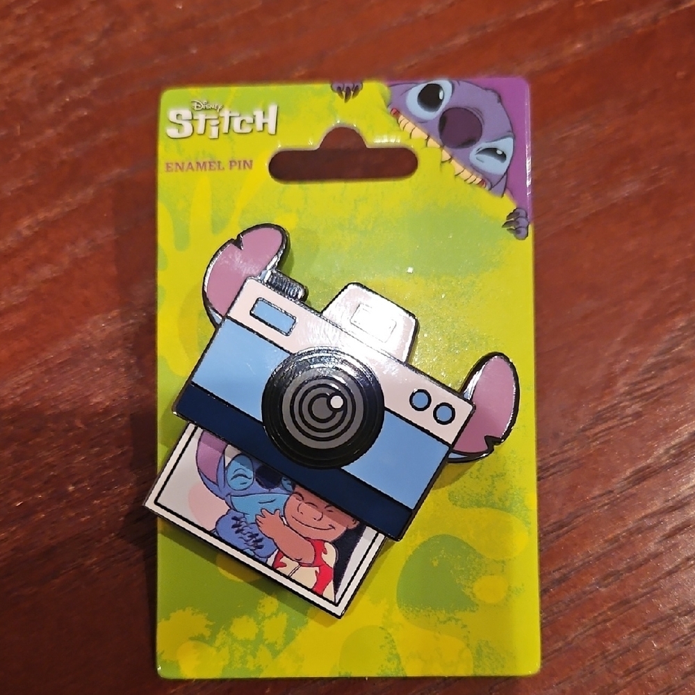 Disney Stitch Enamel Pin with Camera